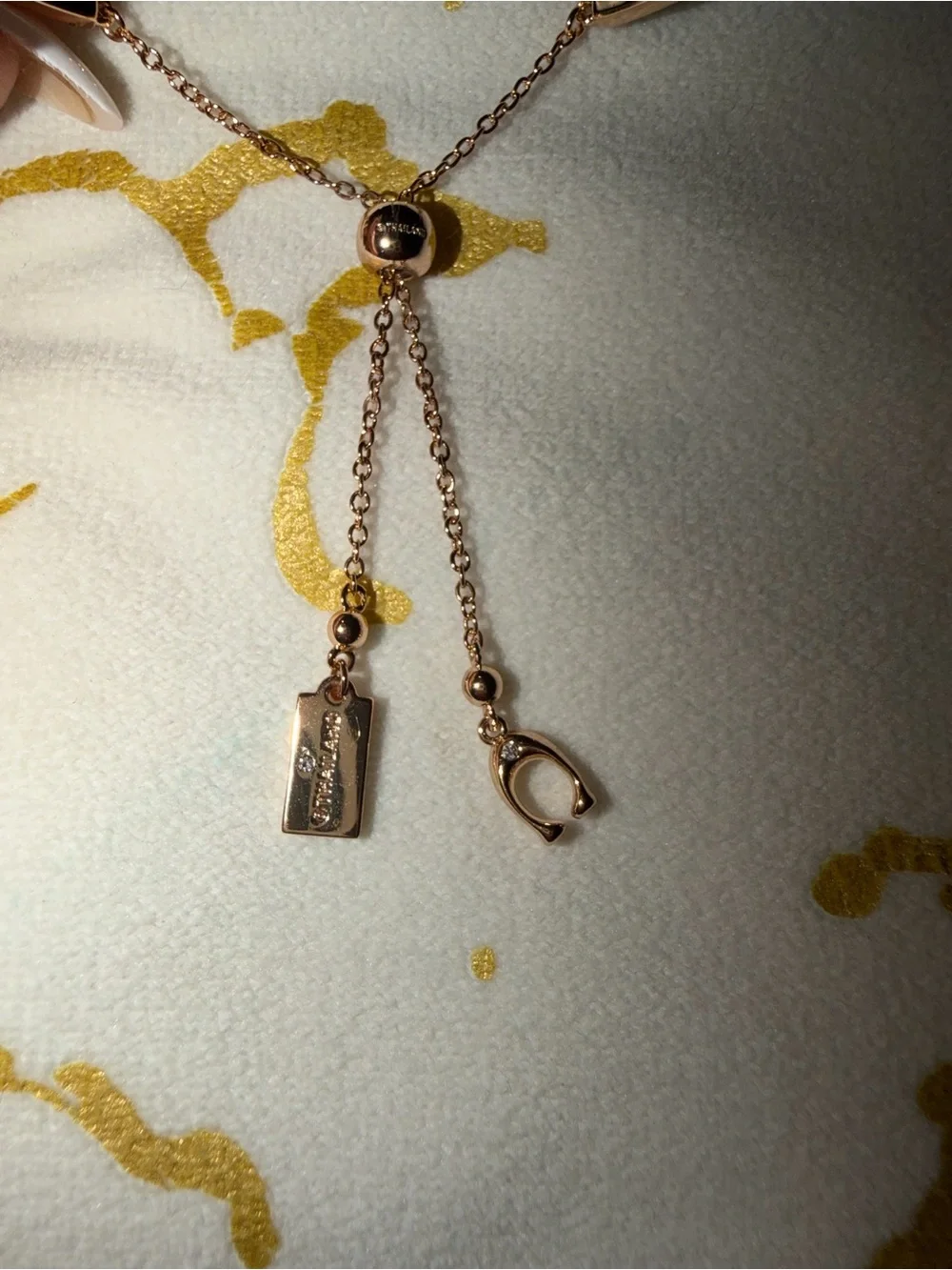 Coach Gold Tone Sliding Chain Bangle